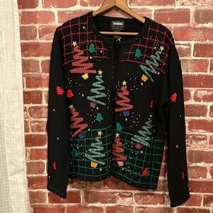 Designers Originals Black Sweater with Festive Accents